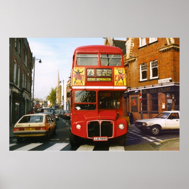73 London Bus Full Colour Poster (Front)
