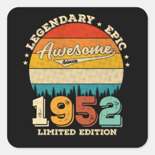 73 Year Old Bday 1952 Awesome 73rd Birthday Gift Square Sticker