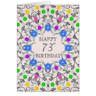 73rd Birthday Abstract Flowers