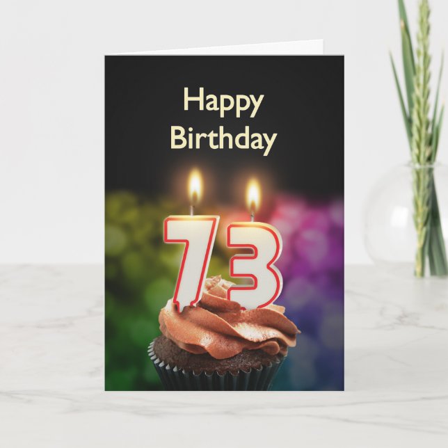 73rd Birthday card with Candles (Front)