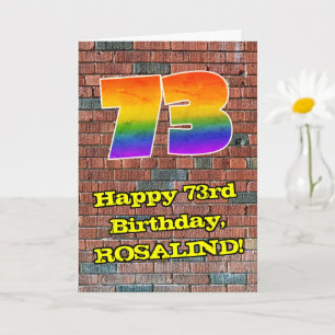 73rd Birthday: Fun Graffiti-Inspired Rainbow 73 Card