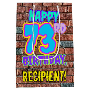 73rd Birthday: Fun, Urban Graffiti Inspired Look Medium Gift Bag