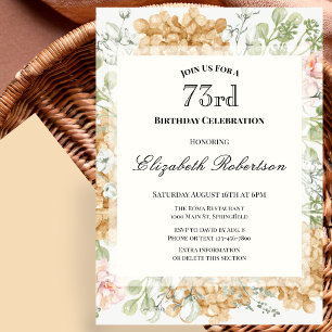 73rd Birthday Invitation in Elegant Autumn Colours