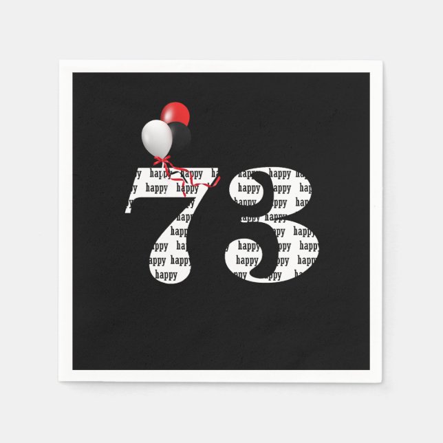 73rd Birthday party balloons Napkin (Front)