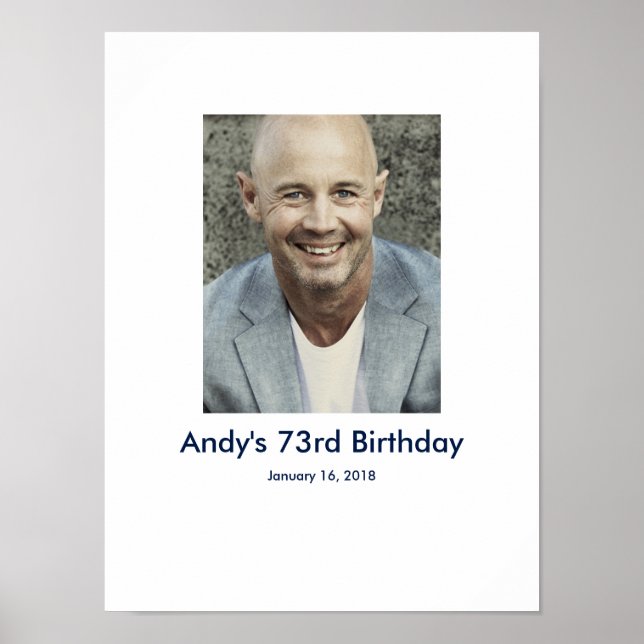 73rd Birthday photo custom Sign In Party Board 73 (Front)