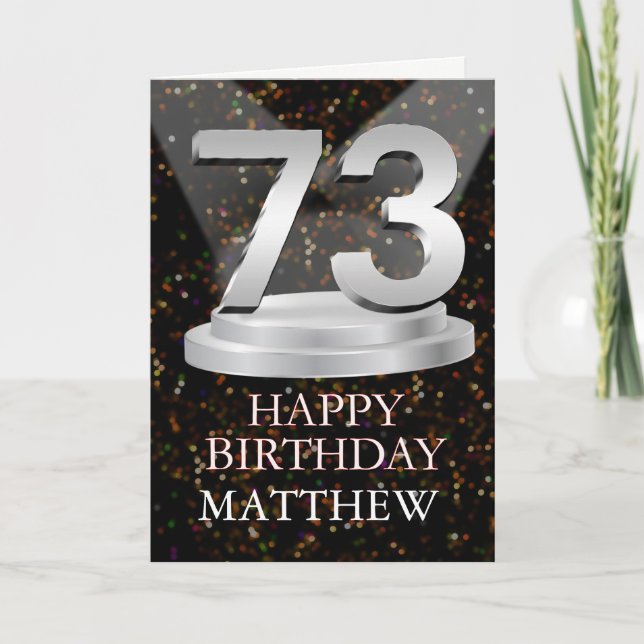 73rd Birthday Spotlights Add A Name Card (Front)