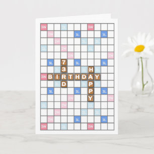73rd Birthday, Word Game Board Card