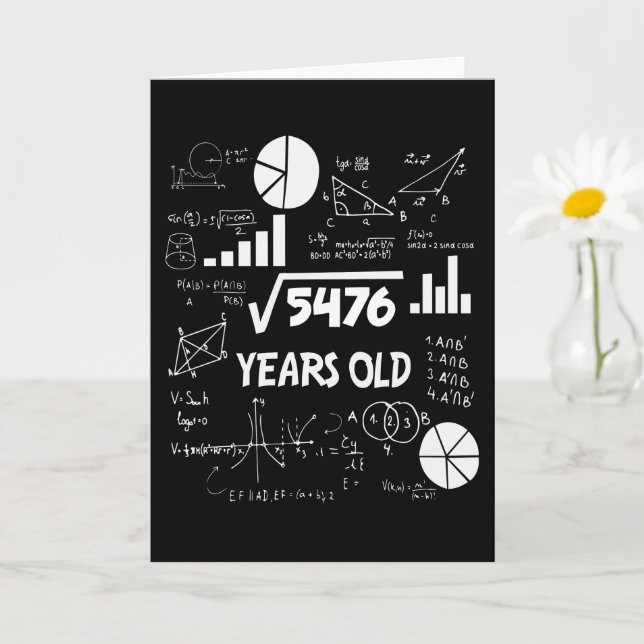 74 Years Old Bday Math Teacher 74th Birthday Gift Card (Small Plant)