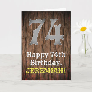 74th Birthday: Country Western Inspired Look, Name Card