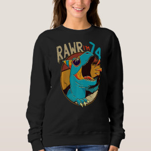 74th Birthday Dinosaur 74 Years Old Dinosaur Birth Sweatshirt