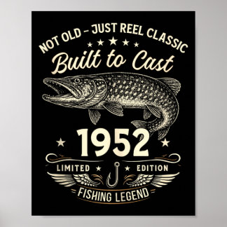 74th Birthday Fishing Gift Men Original 1952 Lied Poster