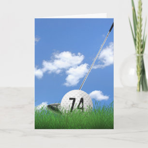 74th birthday golf ball in grass card