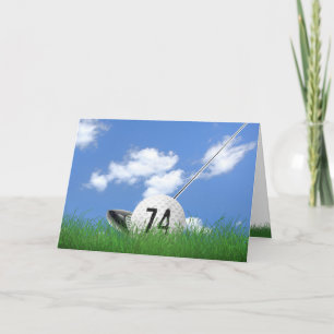 74th birthday golf ball in grass card