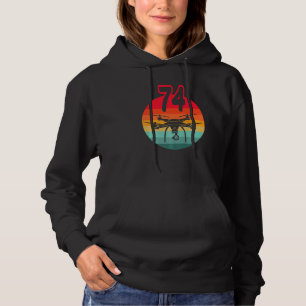 74th Birthday I Retro Remote Control Drones With C Hoodie
