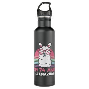 74th Birthday Llamazing Llama 74 Year Old Birthday 710 Ml Water Bottle