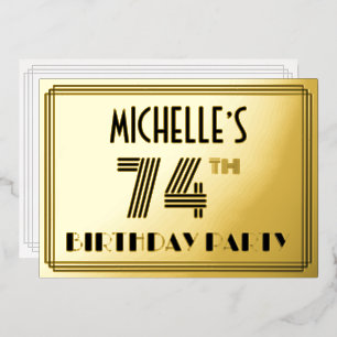74th Birthday Party — Art Deco Style “74” & Name