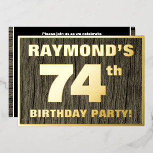 74th Birthday Party: Bold, Faux Wood Grain Pattern