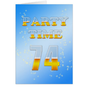 74th birthday party invitation with lots of beer