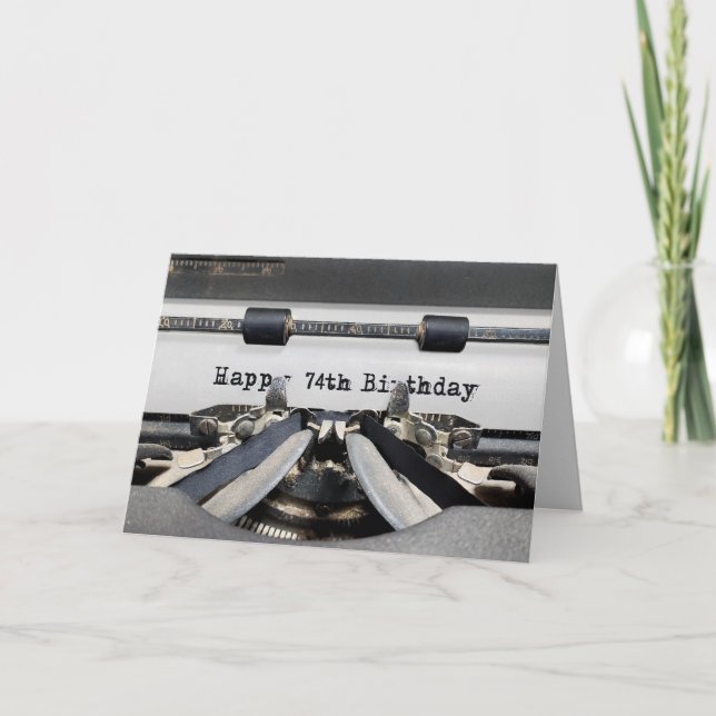 74th Birthday Retro Typewriter  Card (Front)