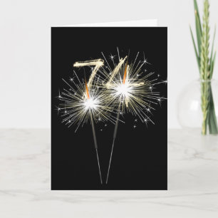 74th Birthday Sparklers on Black Card