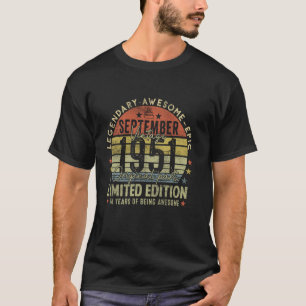 74th Birthday  Vintage September 1951 74 Years Old T-Shirt