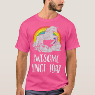 74th birthday, vintage unicorn, Awesome since 1947 T-Shirt