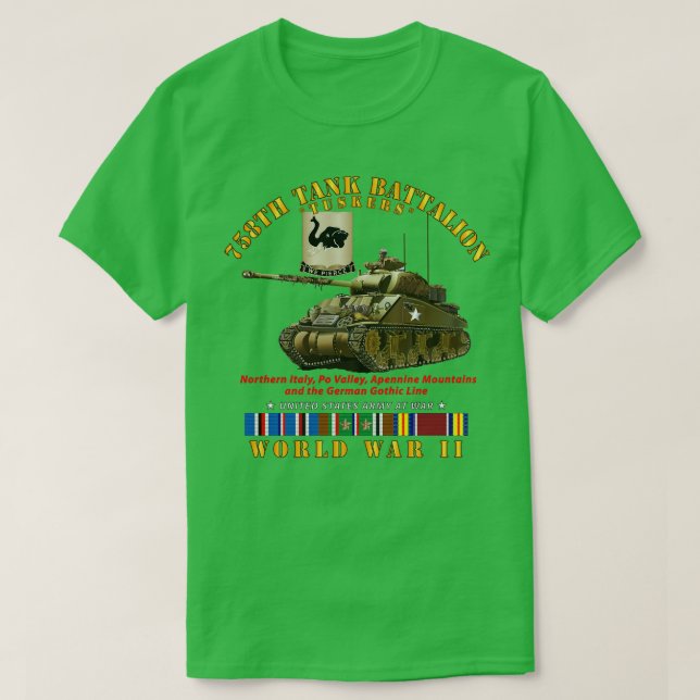 758th Tank Battalion Tuskers w Tank WWII EU SVC (Design Front)