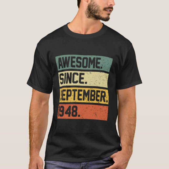 75 Awesome Since September 1948 75Th T-Shirt (Front)