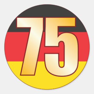 75 GERMANY Gold Classic Round Sticker