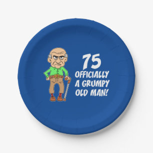 75 Officially A Grumpy Old Man Paper Plate