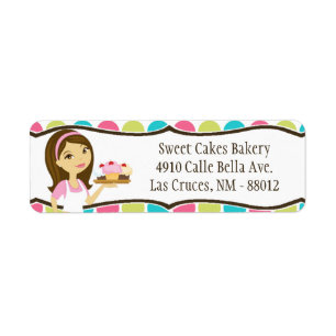 .75"x2.25" Bakery Brunette Return Address Label