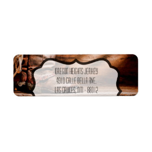 .75"x2.25" Business Address Label Cowboy Boots Bar
