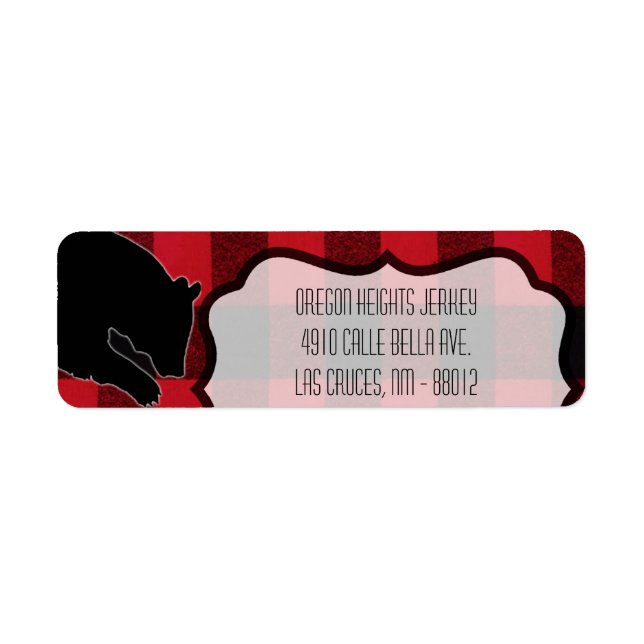 .75"x2.25" Business Address Label Red Buffalo Bear (Front)