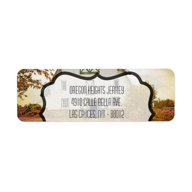 .75"x2.25" Business Address Label Sunset Barn Coun (Front)