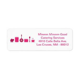 .75"x2.25" Hot Pink Catering Return Address Label