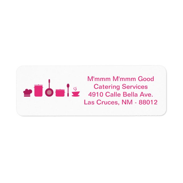 .75"x2.25" Hot Pink Catering Return Address Label (Front)
