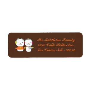 .75"x2.25" Modern Snowman Flake Return Label