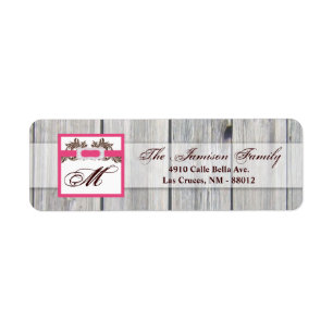 .75"x2.25" Return Address Label Barn Wood Diamond