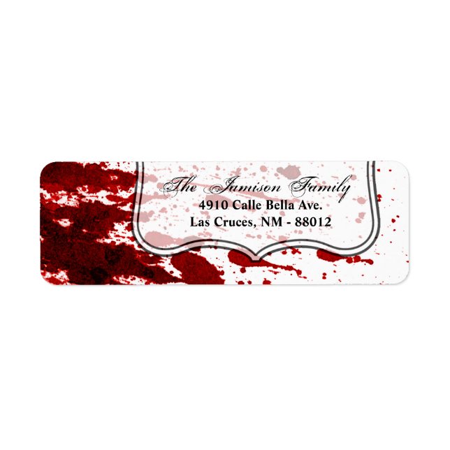 .75"x2.25" Return Address Label Blood Splatter Vam (Front)