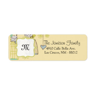.75"x2.25" Return Address Label Floral Bird Cage