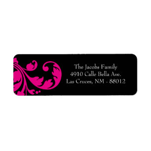 .75"x2.25" Return Address Label Hot Pink Floral