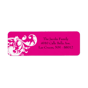.75"x2.25" Return Address Label Hot Pink Floral