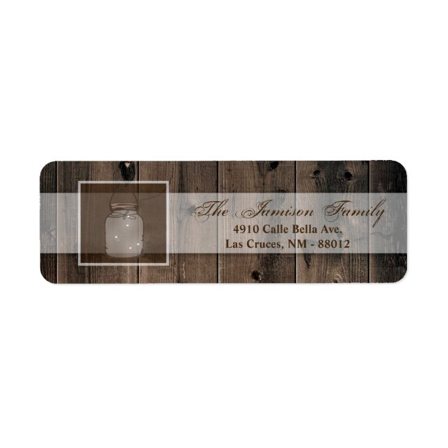 .75"x2.25" Return Address Label Mason Jar String (Front)
