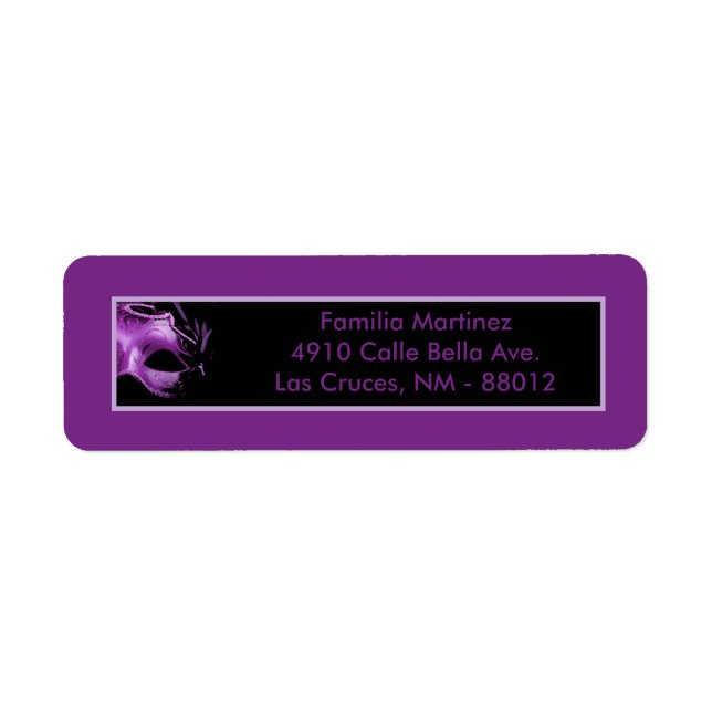 .75"x2.25" Return Address Label Mis XV Purple (Front)
