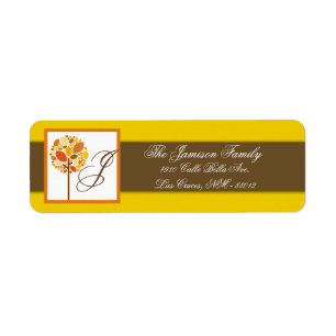 .75"x2.25" Return Address Label Modern Autumn Tree
