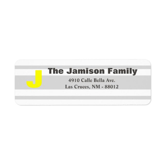 .75"x2.25" Return Address Label Modern Neon Stripe (Front)