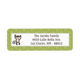 .75"x2.25" Return Address Label Monkey Time Zoo