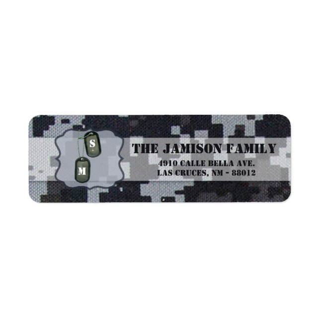 .75"x2.25" Return Address Label Navy DIGITAL PRINT (Front)