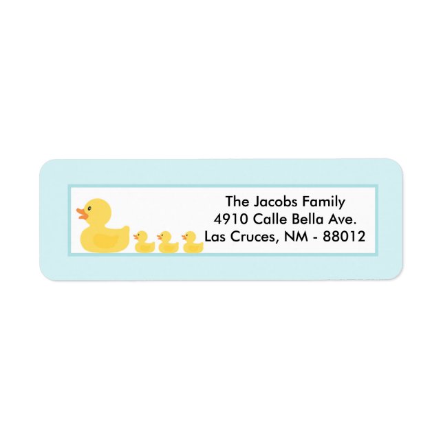 .75"x2.25" Return Address Label Rubber Ducky (Front)