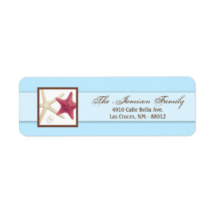 .75"x2.25" Return Address Label Sea Shells Beach